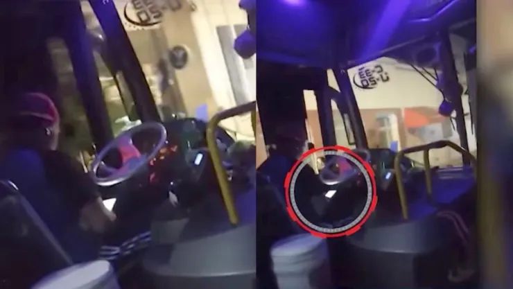 Chofer texteando mientras maneja transporte Jalisco