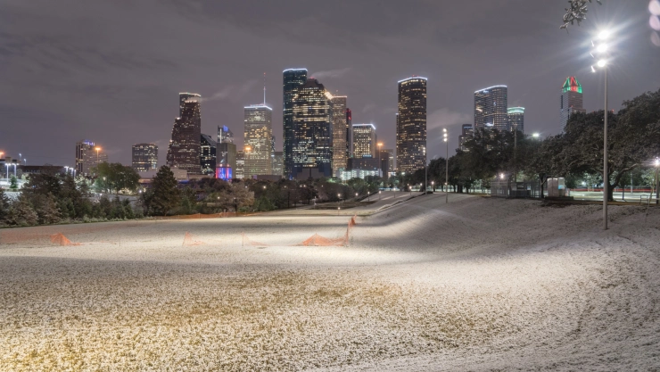 Calles de Texas nevadas