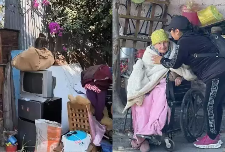 ¡INHUMANO! Hombre DESALOJA a su madre de 103 años y la deja en la calle