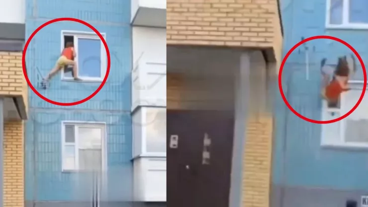 Mujer cae de ventana