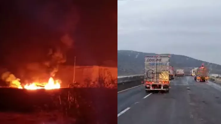 explosión de pipa maniene cerrdo del arco norte hoy sábado 30 de noviembre 2024.jpg