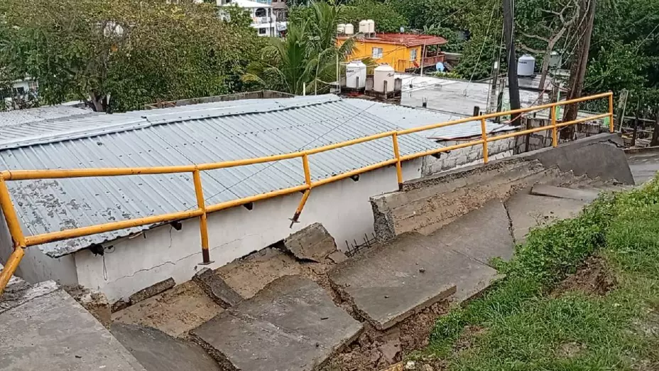 Barda colapsada en Veracruz