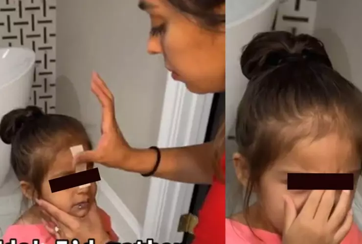 Mamá depila a su hija con cera