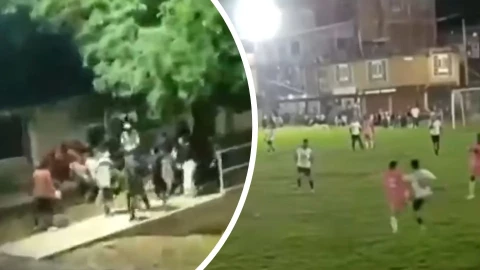 Video balacera durante partido de fútbol