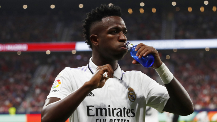 Vinícius en el partido ante Atlético de Madrid