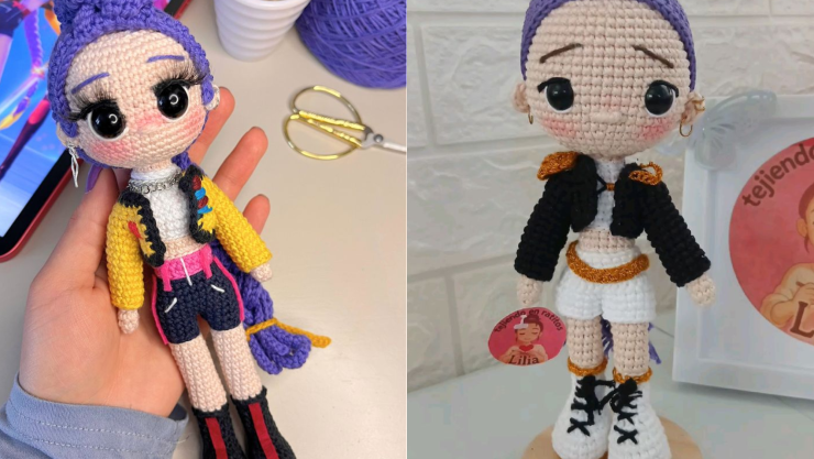 Cómo hacer muñecos de Rumi de las Guerreras K-pop de crochet
