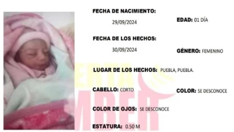 ACTIVAN ALERTA AMBER: Desaparece una bebé en hospital de Puebla; la buscan con urgencia