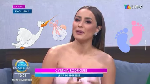 Exclusiva: Cynthia Rodríguez revela si está embarazada en Venga la Alegría.