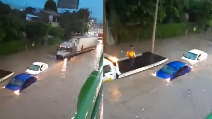 Lluvias torrenciales inundan a Tuxtla Gutiérrez, Chiapas