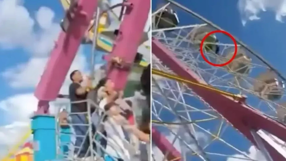 mujer cae rueda de la fortuna fenapo