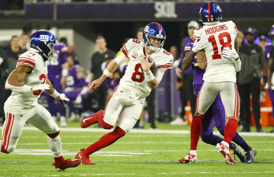 Daniel Jones, QB Giants, contra los Vikings en la ronda de comodines