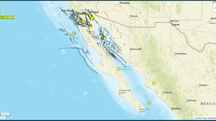 Enjambre de sismos en la península de Baja California