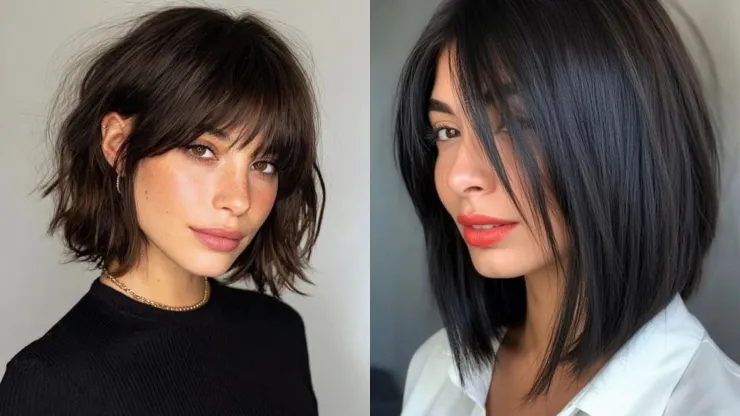 Cabello negro cortes bob