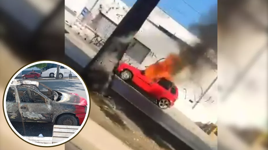 Se incendia auto en Mazatlán