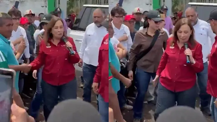 Rocío Nahle genera indignación tras limpiarse la mano.