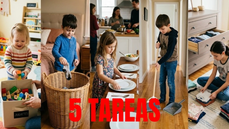 5 tareas del hogar que los niños pueden hacer según su edad