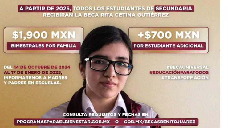 Estos son los requisitos para recibir la Beca Universal Rita Cetina