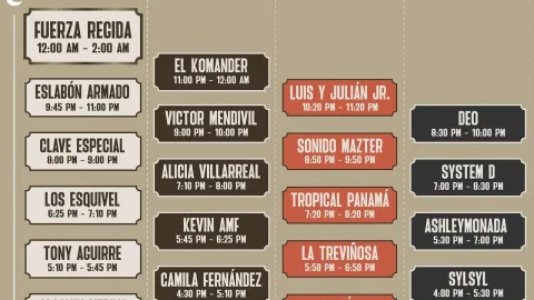 Horarios Festival Arre - Viernes 7 de noviembre