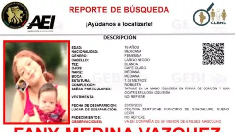 Buscan a adolescente de 16 años y a su bebé de seis meses de edad; ¿dónde están Fany Medina y su hijo desparecido?