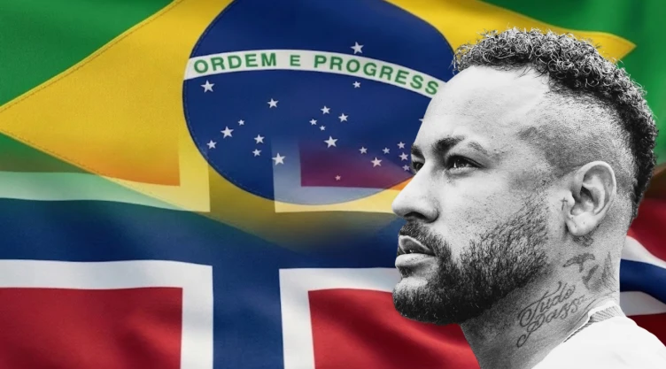 Neymar en el Brasil vs Noruega