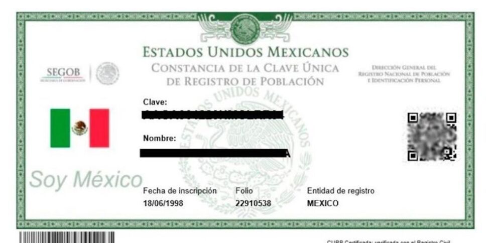 curp certificada que es