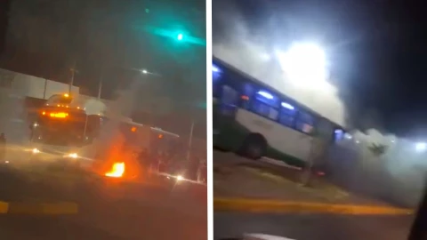 VIDEO: Se incendia una “oruga” sobre el bulevar San Juan Bosco, en León, hoy 21 de noviembre