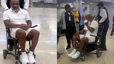 Mike Tyson fue visto en silla de ruedas
