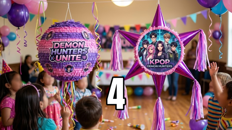 4 diseños de piñatas caseras de KPop Demon Hunters para celebrar los cumpleaños de los niños