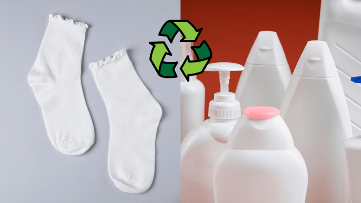 Descubre cómo crear unos jarrones elegantes con una botella de detergente y calcetines viejos.png