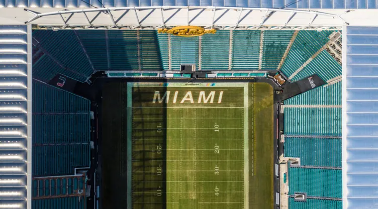 Fotografía aérea del Hard Rock Stadium.