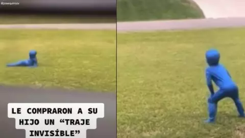 Padres le compran traje invisible a su hijo, esta fue su reacción