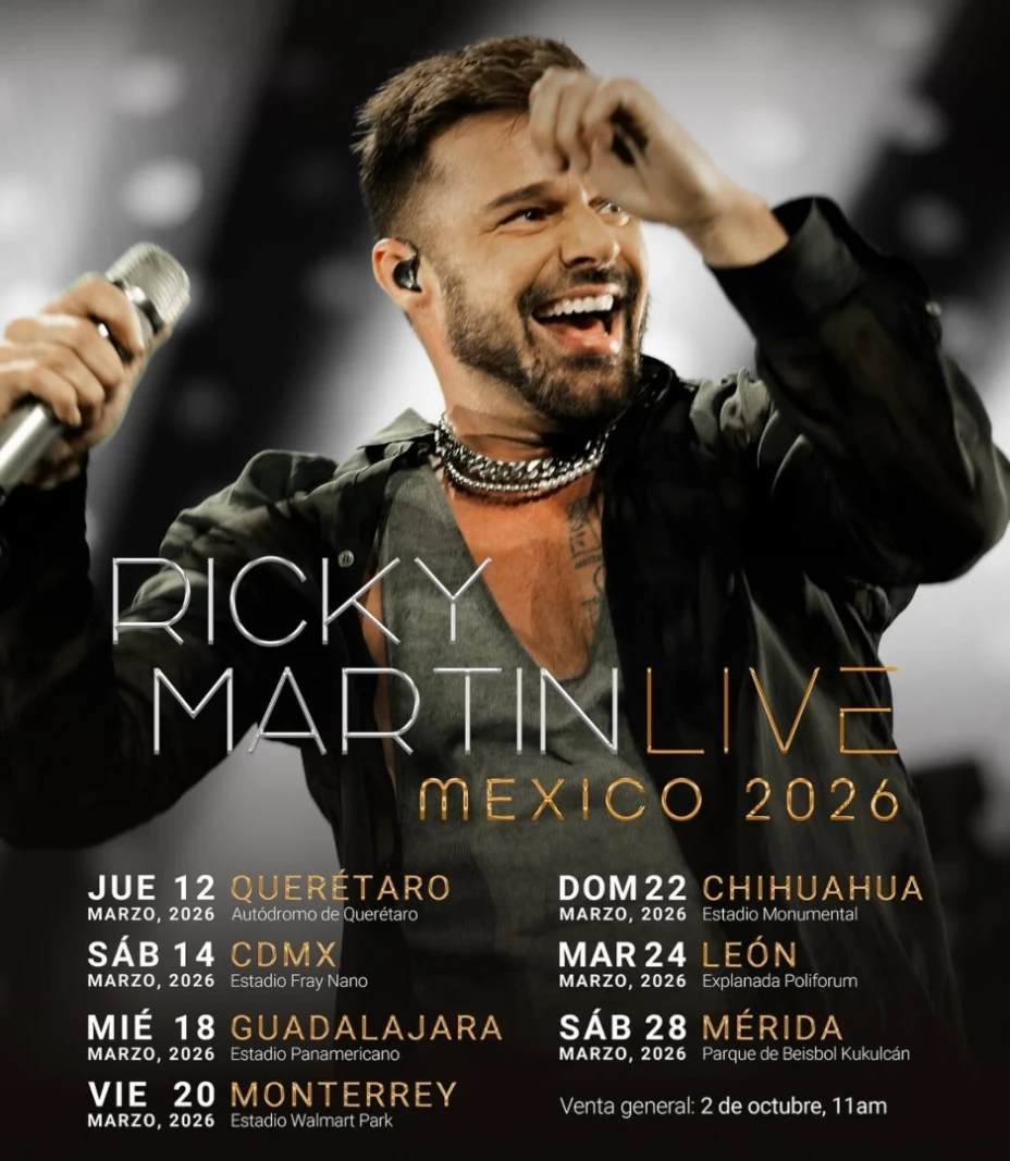 Ricky Martin en Mérida 2026: Fecha y sede de su próximo concierto