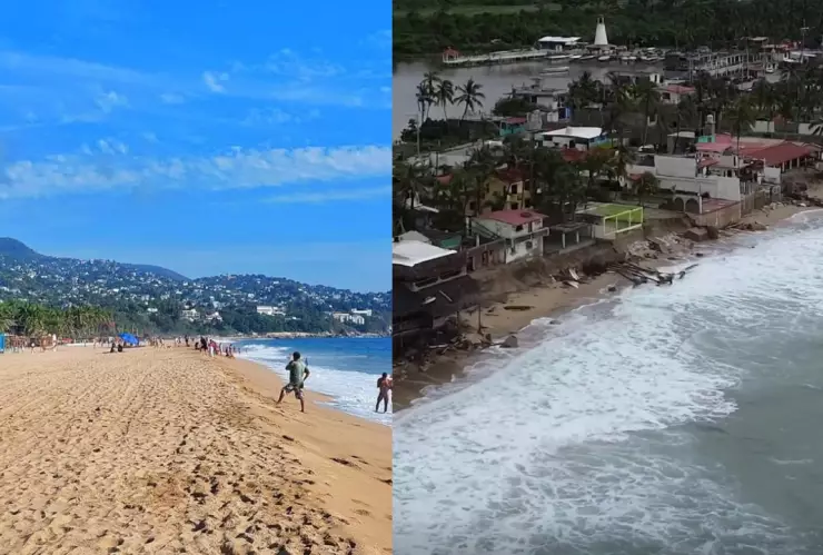 Daños en la Playa Pie de la Cuesta afectada por el huracán “John” en Acapulco Guerrero