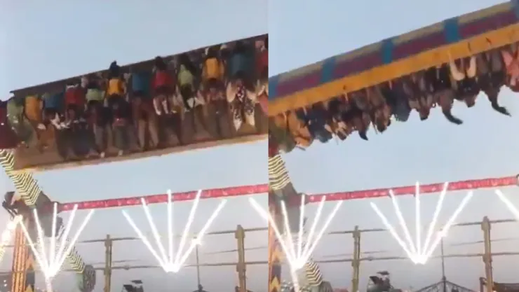 VIDEO | Juego mecánico se desploma en la India; reportan 2 muertos y 13 heridos