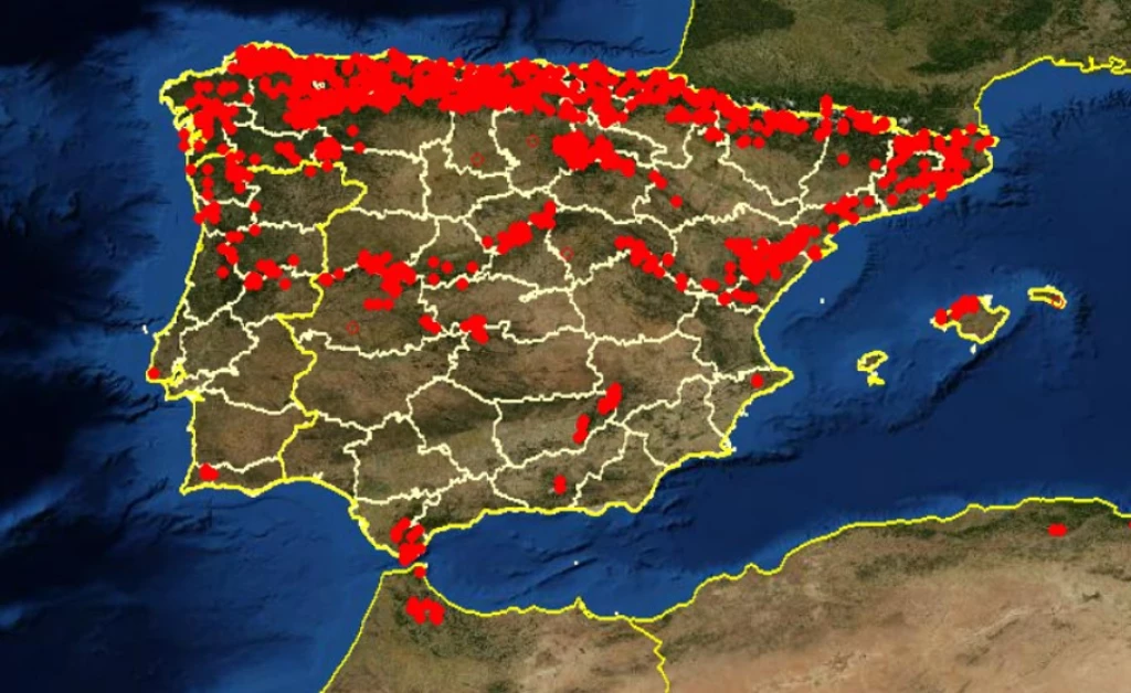 distribucion del acebo en la peninsula iberica