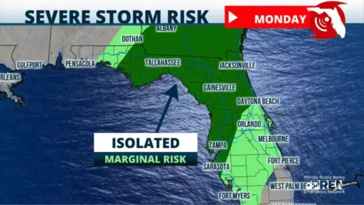 El mapa de las ciudades de Florida con más riesgo de frío