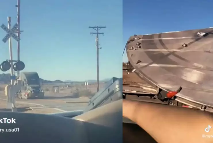 VIDEO Captan a camión llevando un OVNI en medio del desierto