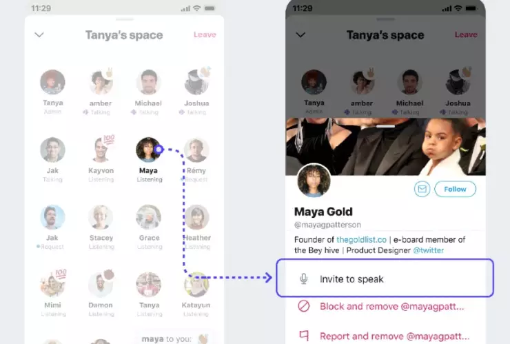 pantalla teléfono twitter spaces