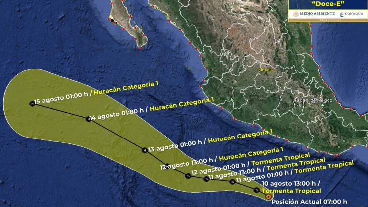 Se forma la depresión tropical Doce-E frente a costas de Acapulco