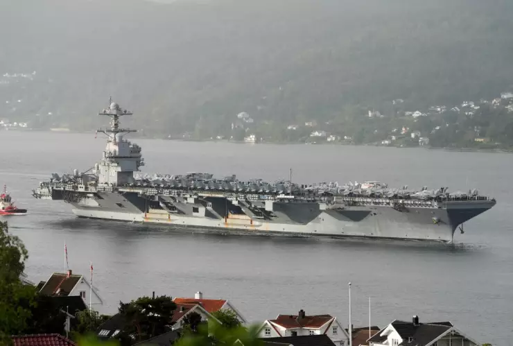 Foto del portaaviones USS Gerald R. Ford, de Estados Unidos.