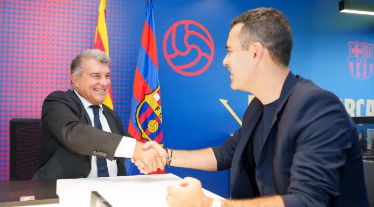 Rafael Márquez Joan Laporta Barcelona