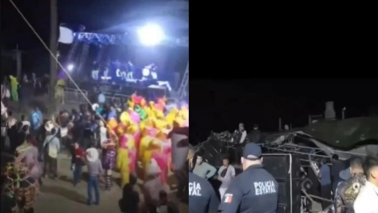 Fuerte ráfaga de viento desploma escenario durante carnaval