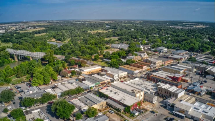 Vista aérea de Bastrop, Texas.