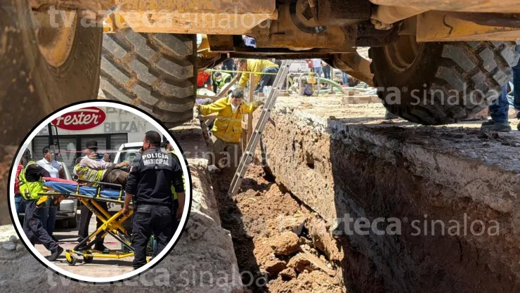 Accidente en Los Mochis; trabajadores quedan enterrados