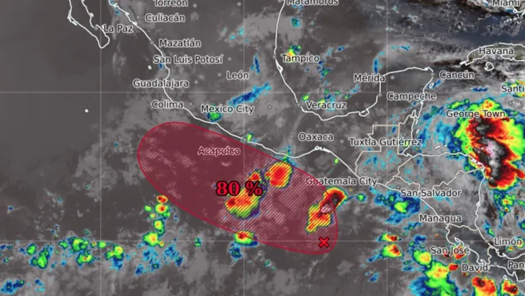 Zona de baja presión en el Pacífico