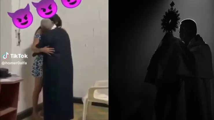 Sacerdote es capatado BESANDO a una mujer (VIDEO)