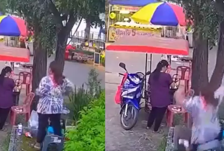 mujer cae en coladera
