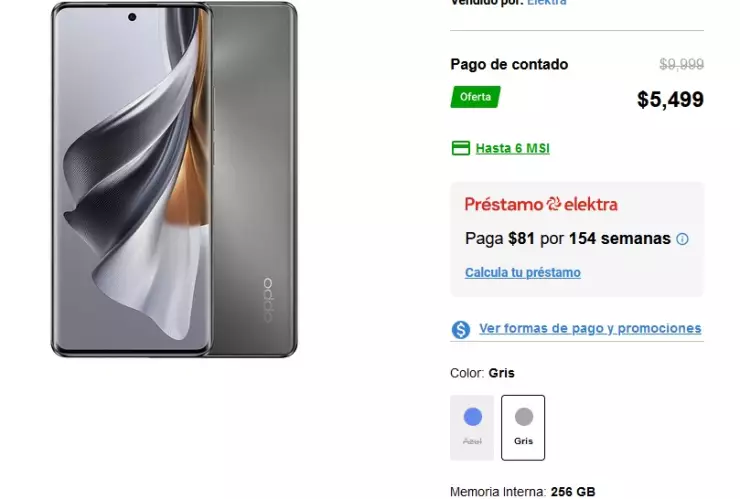 Elektra rebajó en un 50% el Oppo Reno 10