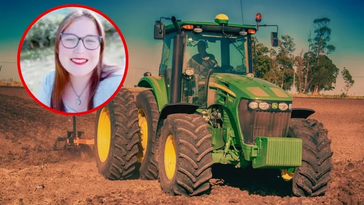 Joven fallace aplastada por tractor