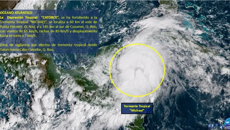 Depresión 14 se fortalece a tormenta tropical Michael